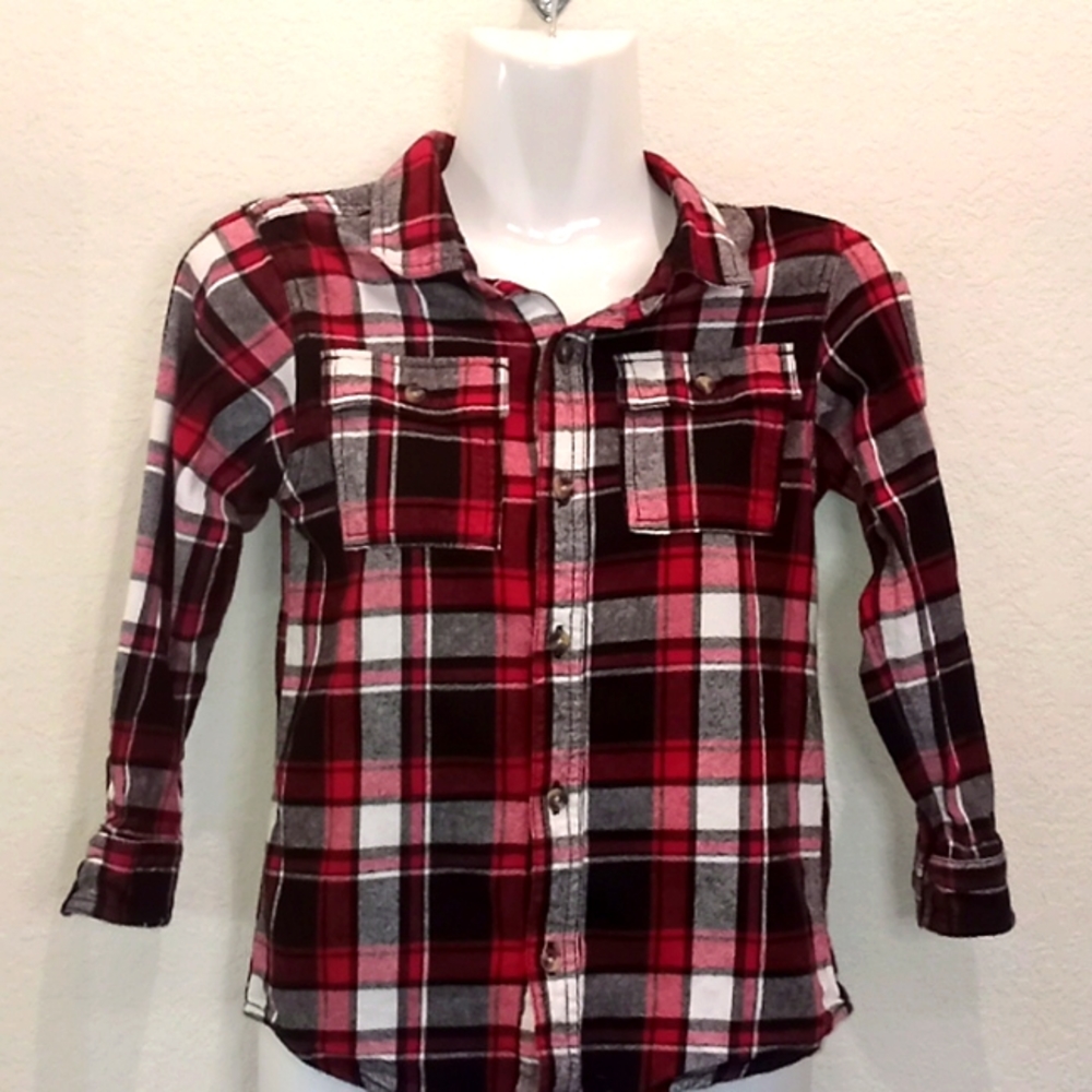 Crazy 8 Red Plaid Button Down  Shirt-5/6